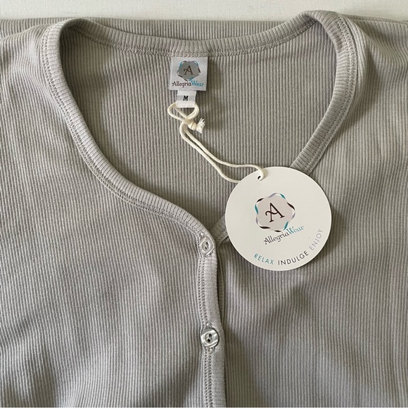 AllegriaWear Grey Nightgown Medium M Allegria Wear Gray Supima Cotton - Picture 8 of 8